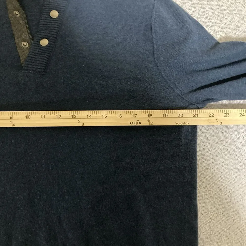 Banana Republic Sweater Men's Medium Blue Italian Yarn 4 Button Pullover Wool